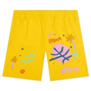 MARKET MEET ME OFFLINE YELLOW BASKETBALL SHORTS SZ 2XL XXL